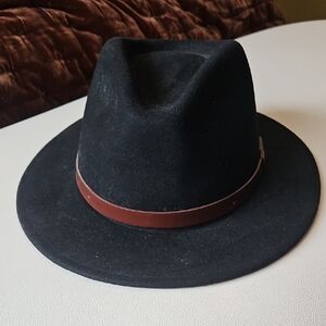 Brixton Black Fedora with Tan Band